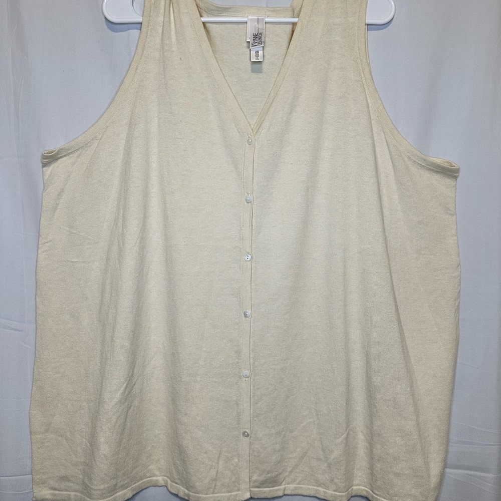 NWOT Women's Cream Sleeveless Top 100% Cotton